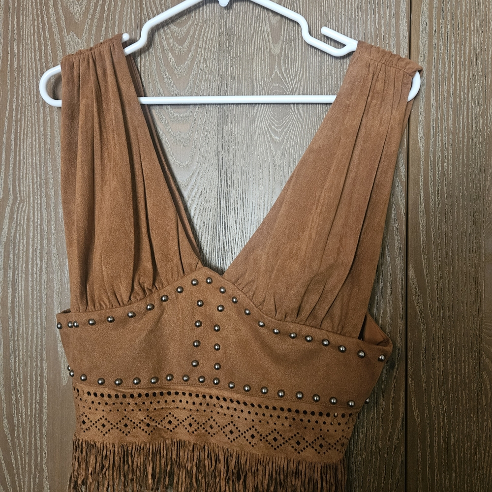 Apricot Lane Tan Studded Tank Top